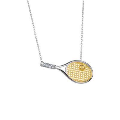 Spero London Sterling Silver Tennis Racket Necklace