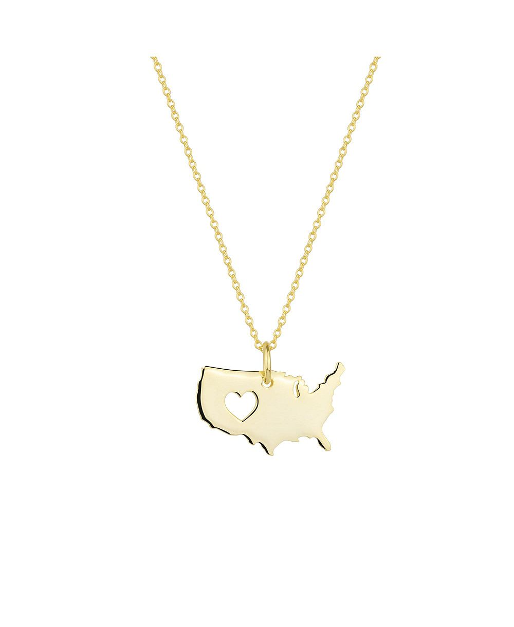 Подвеска Spero London Love USA Map Heart, стерлинговое серебро
