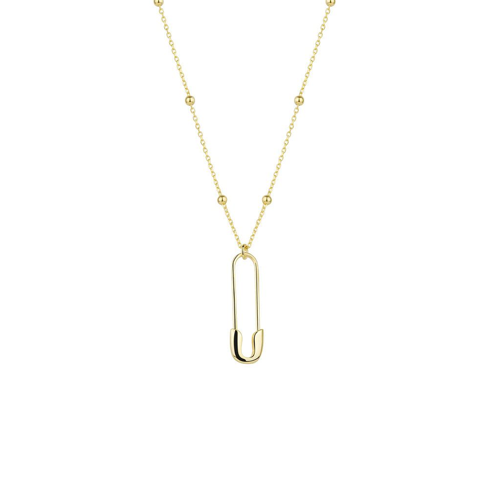 Ожерелье Spero London Sterling Silver Safety Pin с бисерной цепью Satellite