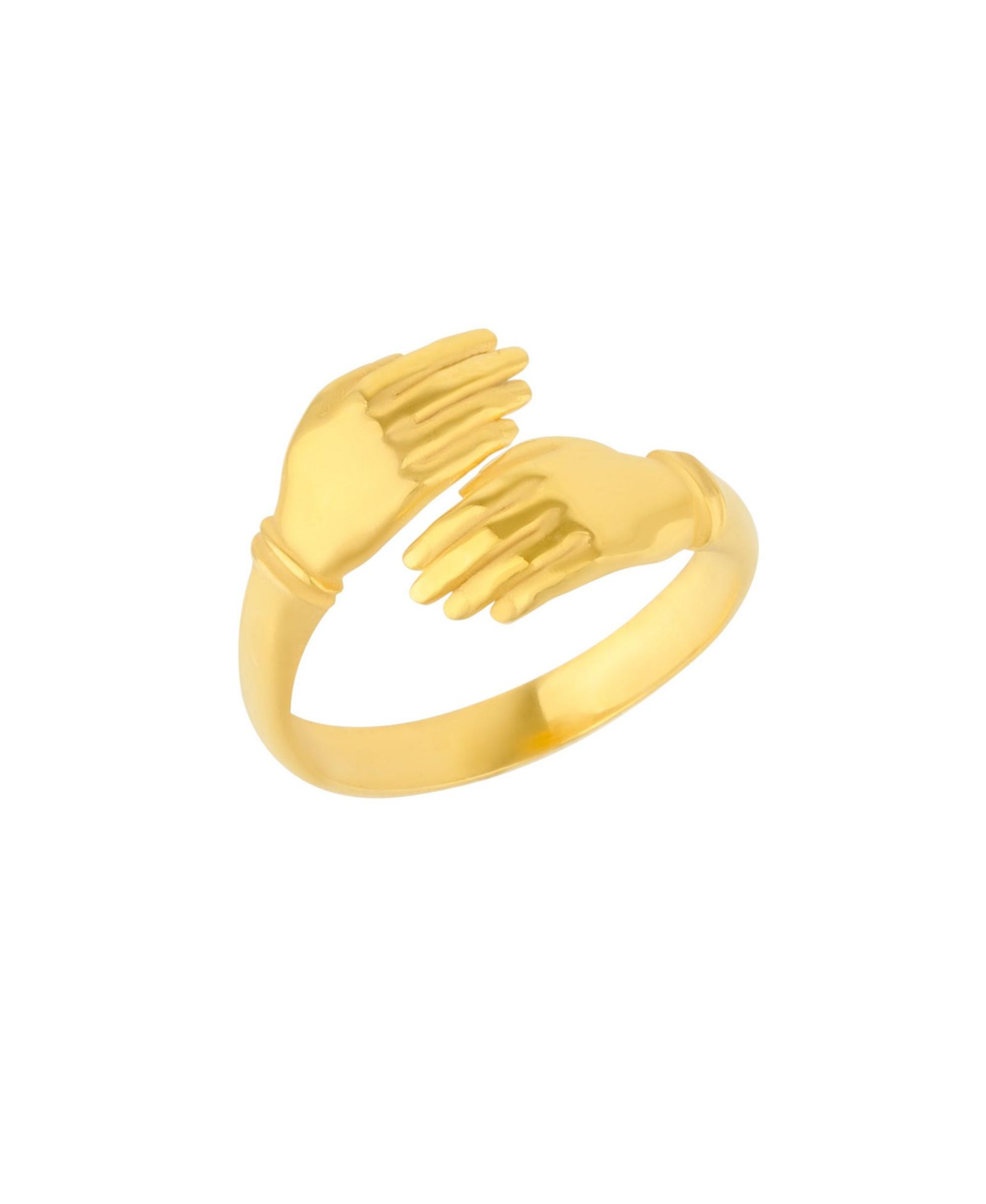 New Hug Ring With Hands Sterling and Plated