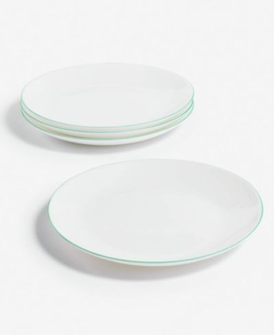 Arch Studio Opal Glass Mint Rim Salad Plates, Set of 4, Macy's Exclusive