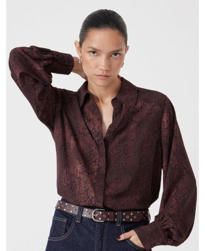 Hush Women's Chiffon Printed Long Sleeve Shirt