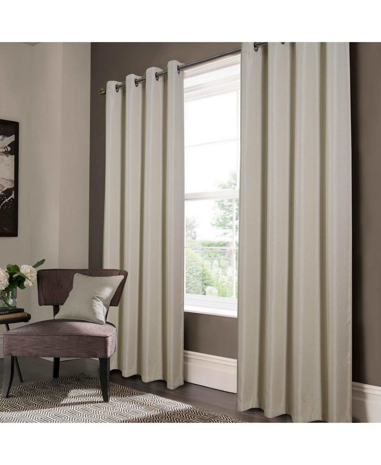 Штора Oliva Gray Lucas Jacquard Blackout Grommet Panel - 52x84"