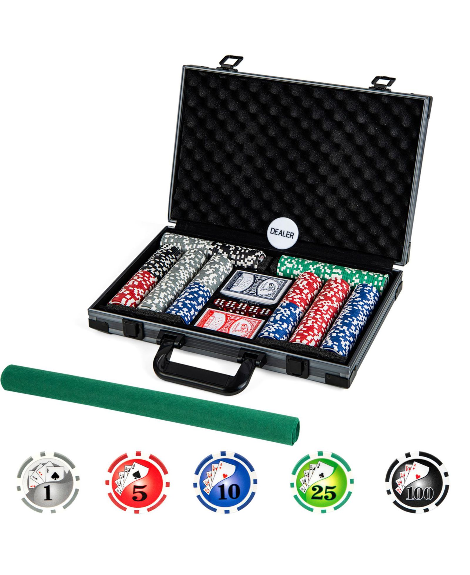 Набор фишек для покера SUGIFT Texas Holdem Poker Chip Set, 400 штук, черный