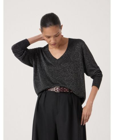 Hush Женский металлический джемпер Gracey V Neck