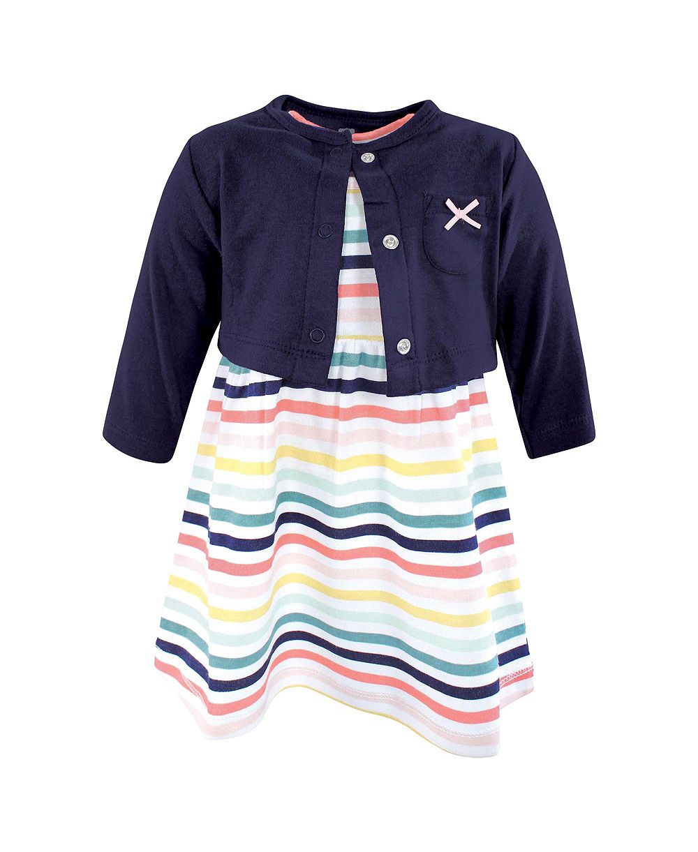 Детский комплект из платья и кардигана Hudson Baby, Sunset Stripe, 0-24M