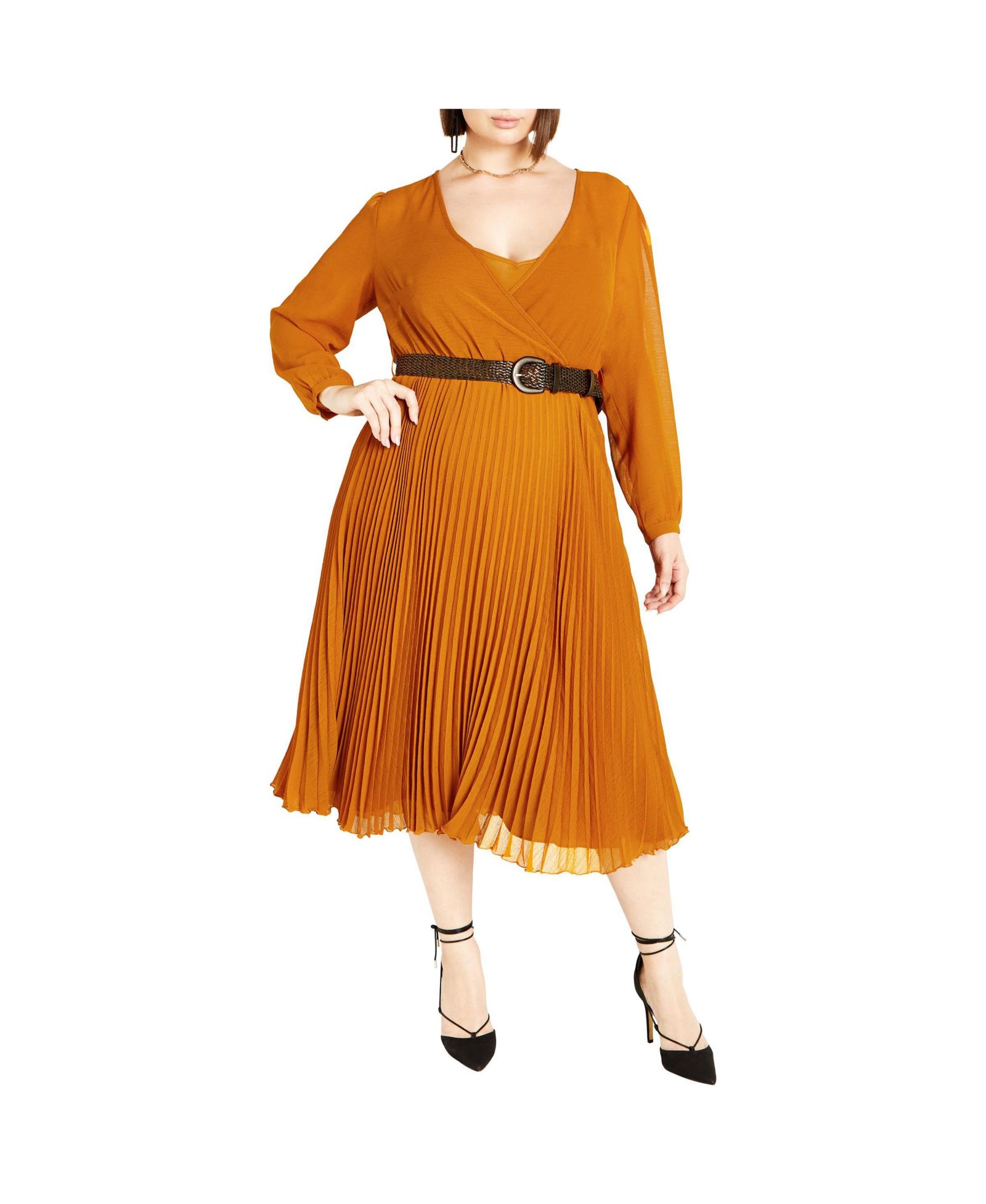 CITY CHIC Plus Size Precious Pleat платье с плиссировкой