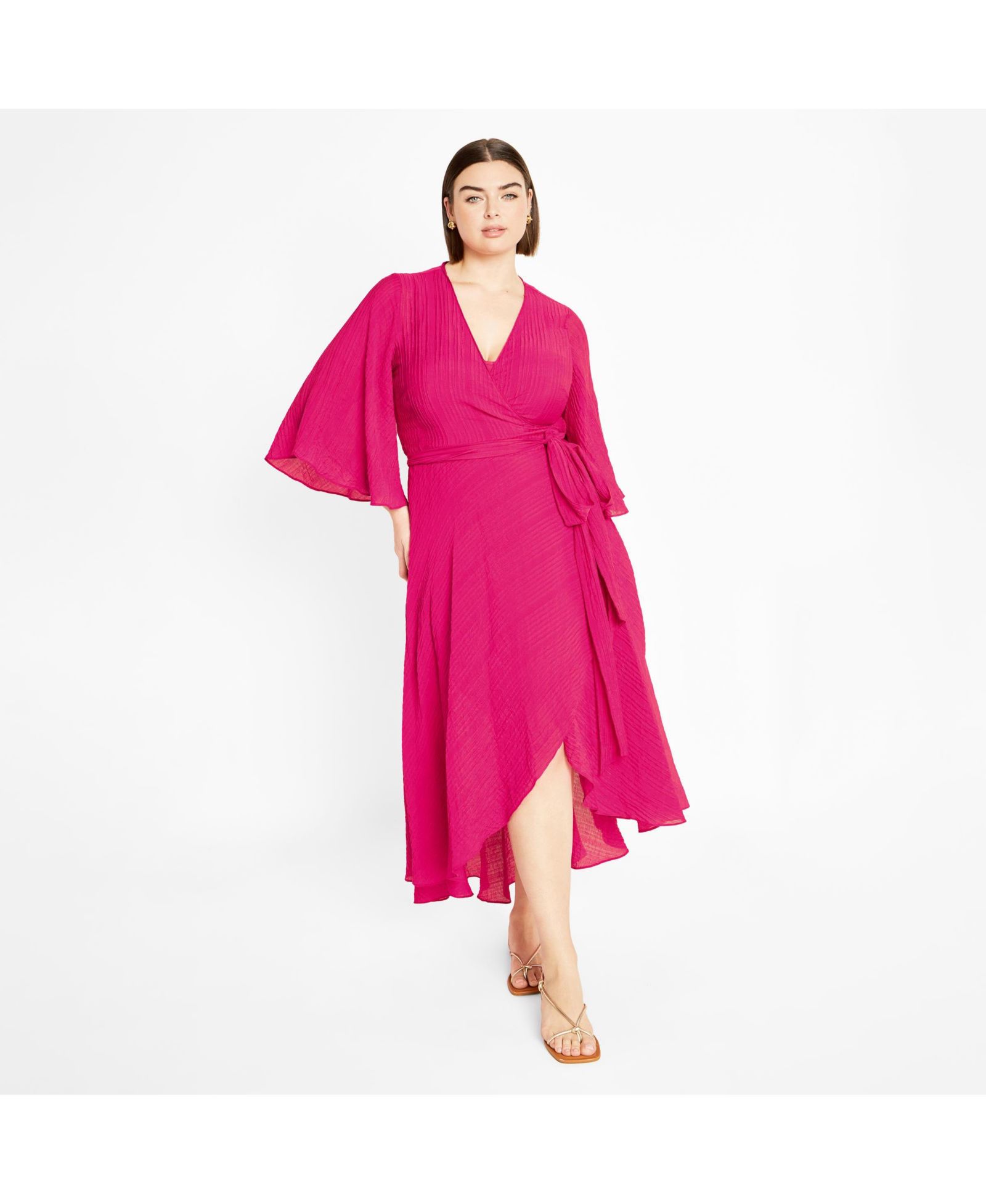 CITY CHIC Женский Plus Size Kira Ruffle Wrap Maxi Dress