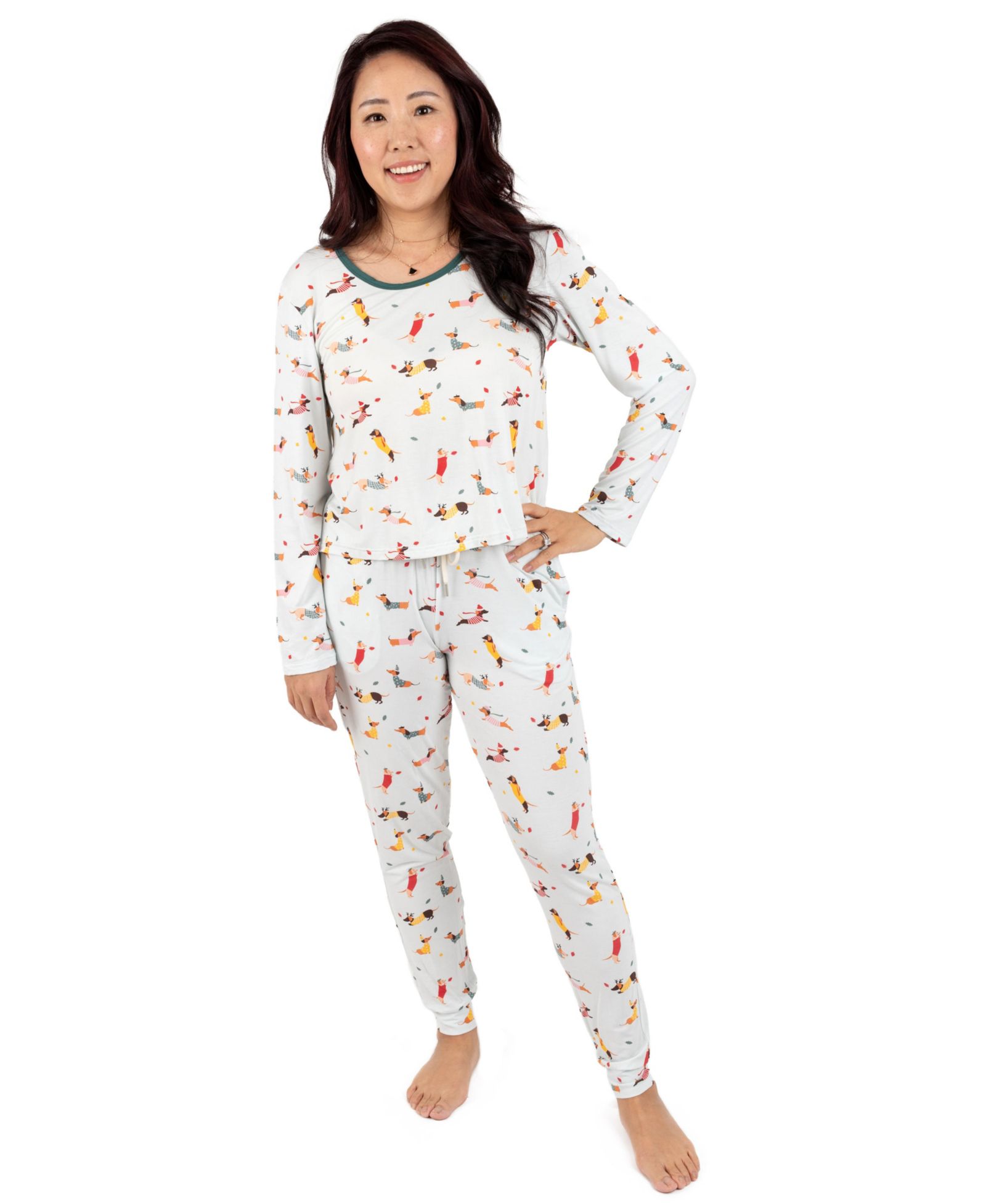 Leveret Women's Two Piece Viscose from Bamboo Holiday Pajamas