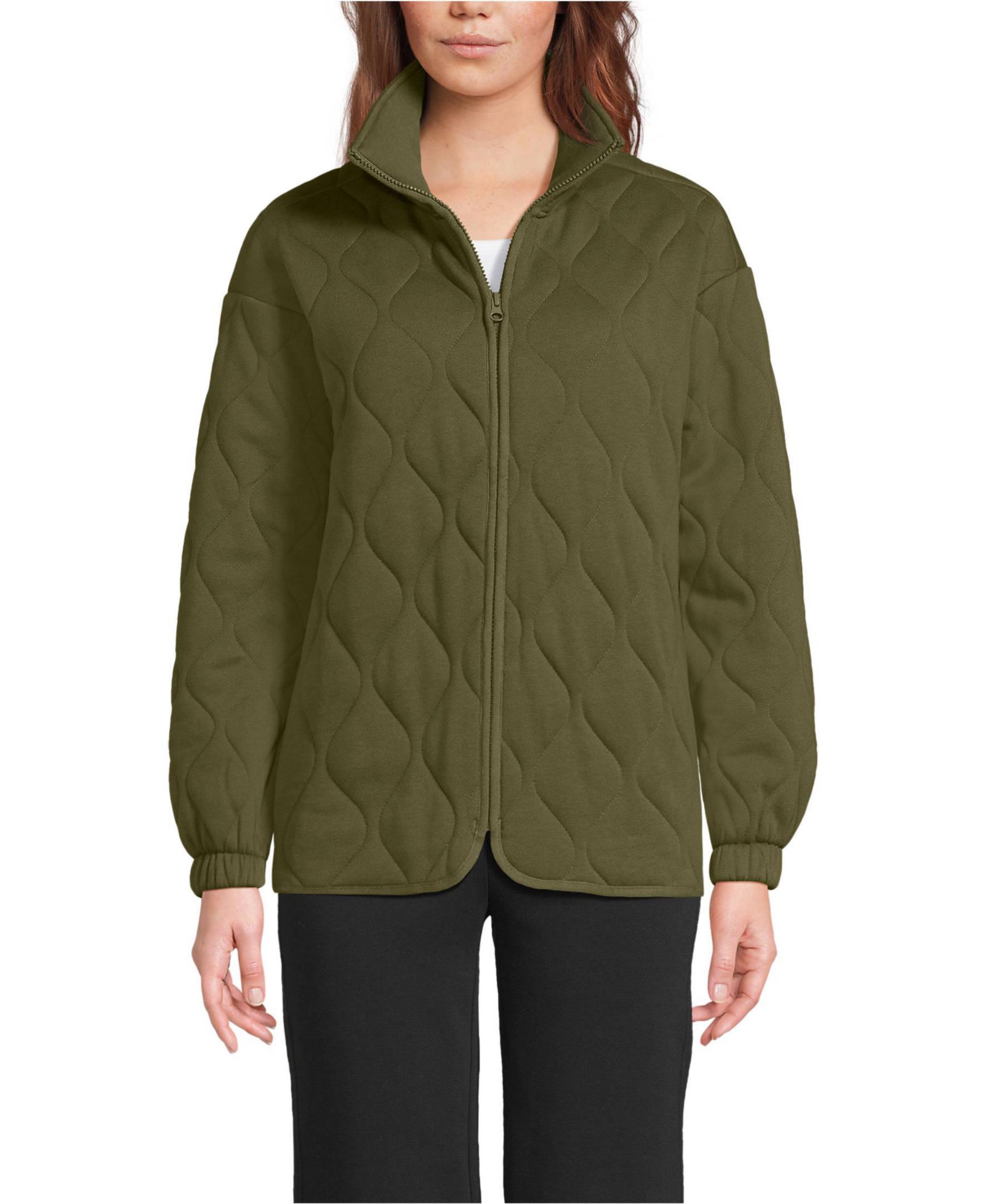 Lands' End Женская куртка RainDefense Serious Sweats Quilted Full Zip