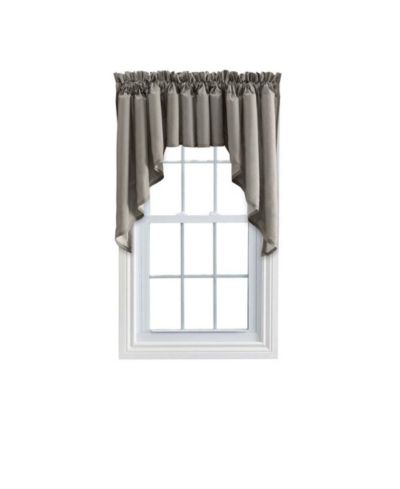 Ellis Curtain Ellis Stacey Lined 3" Rod Pocket High Quality Fabric Solid Color Window Swag Set Grey