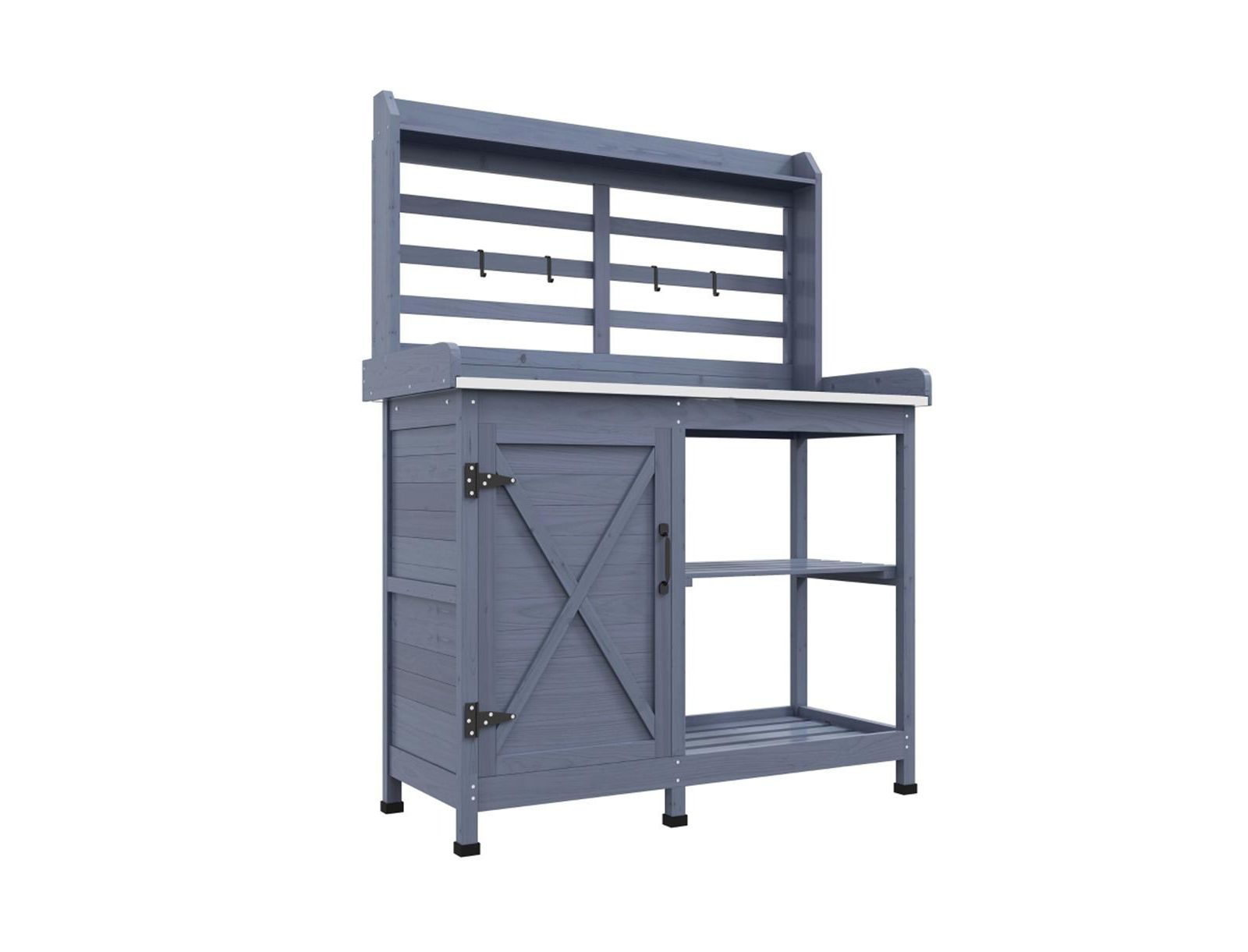 Slickblue Durable Wooden Garden Workbench with Open Storage for Tools and Plants