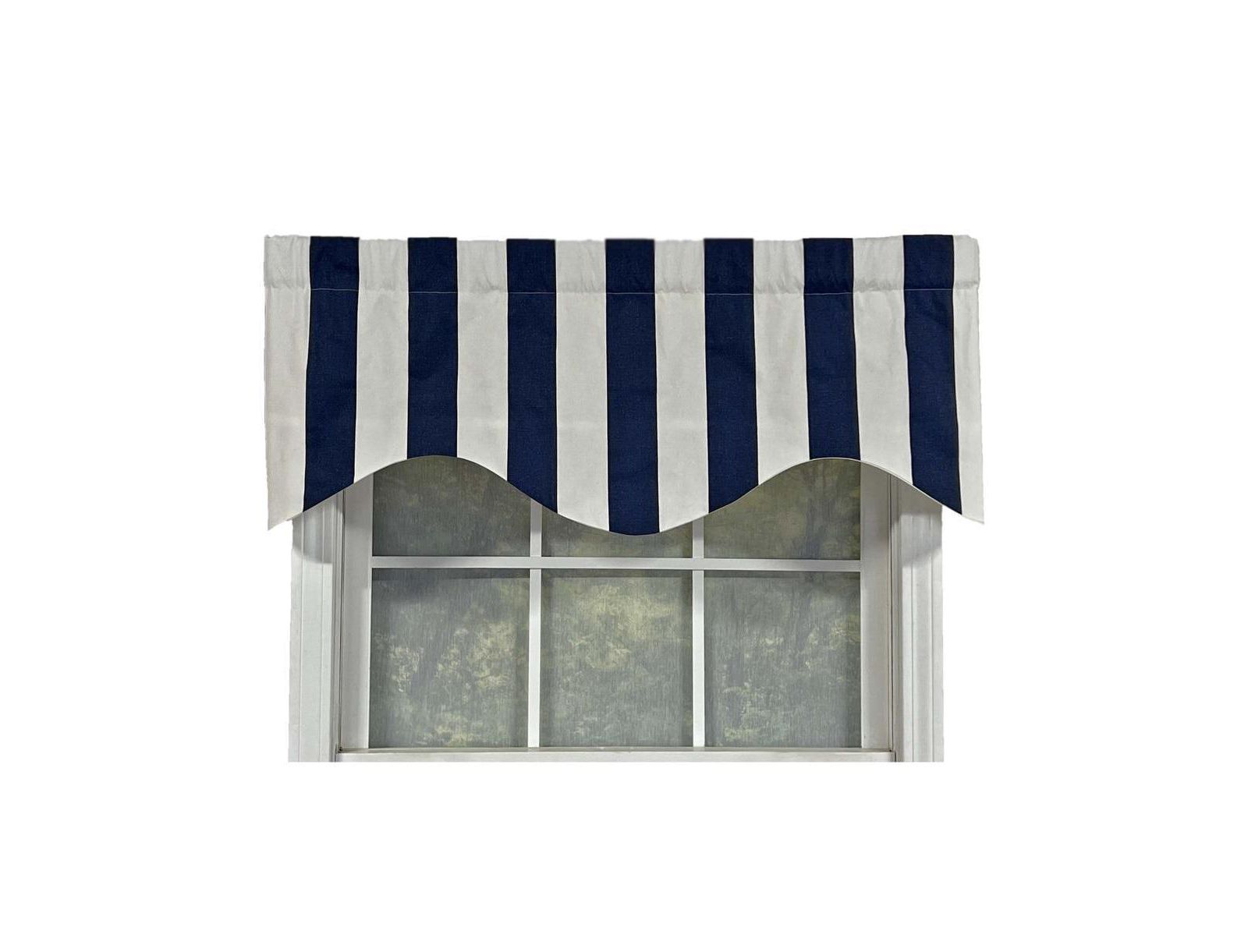 RLF Home Cabana Stripe Design Super Soft 3" Rod Pocket Valance