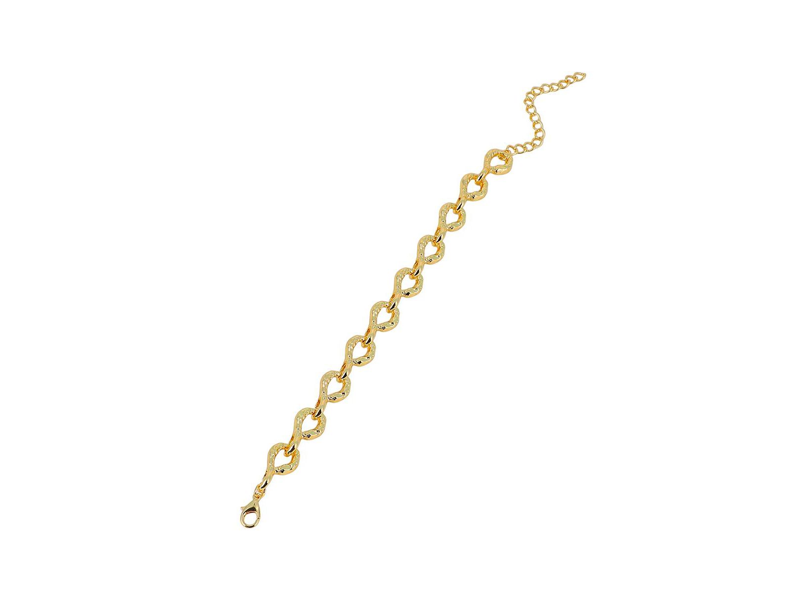 SOHI California Gold Hammered Orb-Link Chain Bracelet