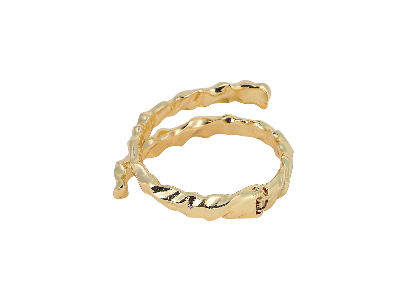 SOHI Gold Crumple-Wrap Cuff Bracelet