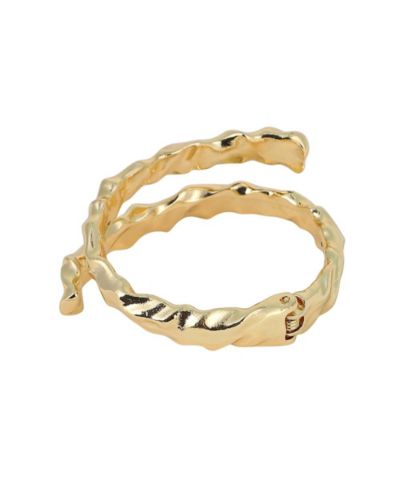 SOHI Gold Crumple-Wrap Cuff Bracelet