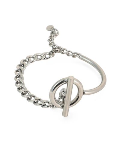 SOHI Silver Interlock-Bar Chain Bracelet
