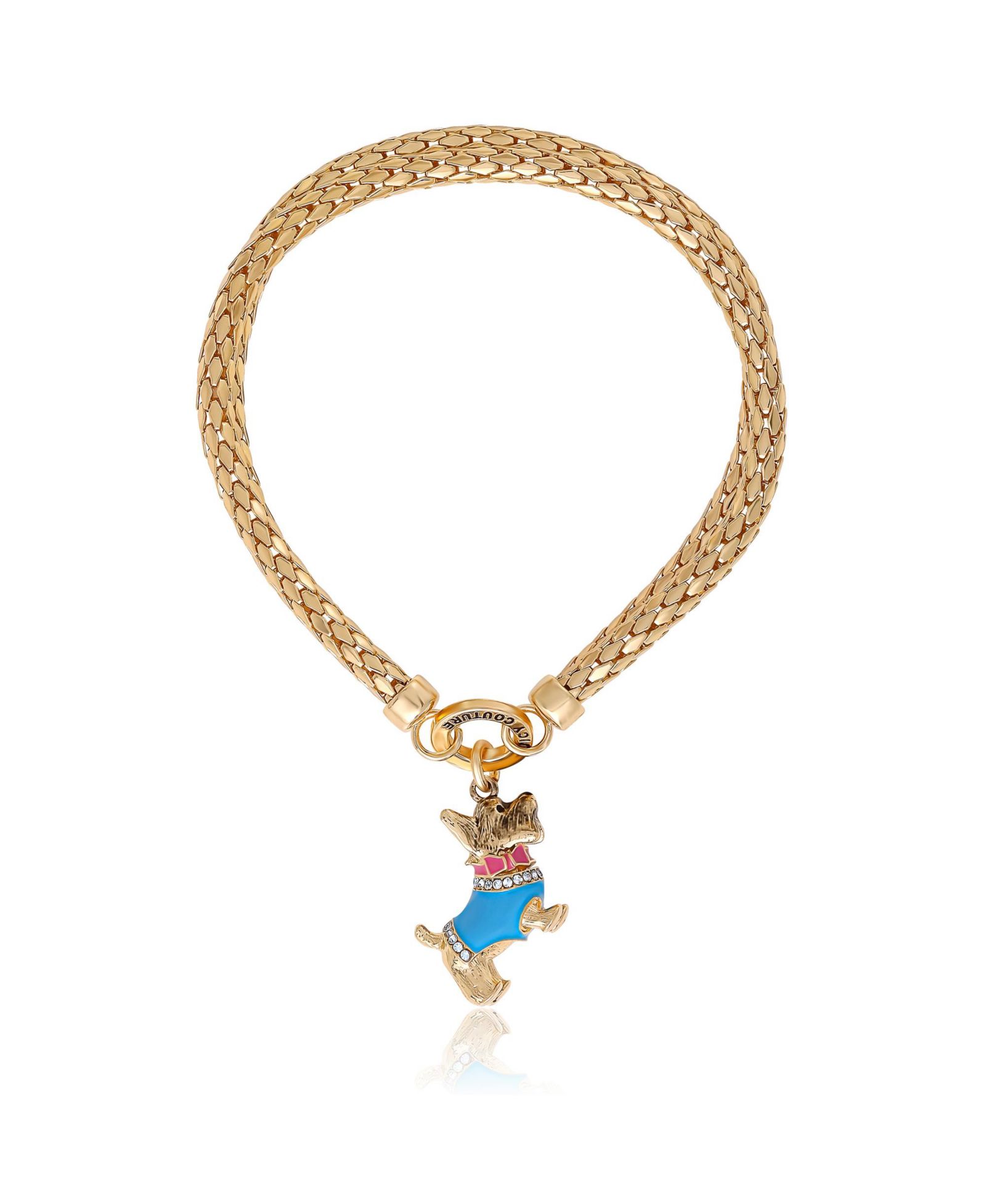 Juicy Couture Double Chain Bracelet with Dog Charm