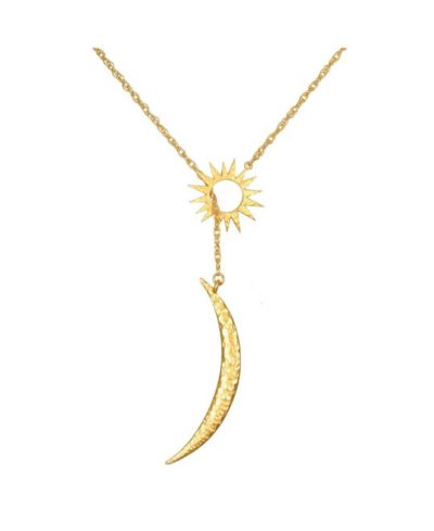 Satya Jewelry Woven Dreams Celestial Sun and Moon Lariat Necklace
