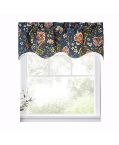 Ellis Curtain Занавески-валанс Regency scallop shaped 3" rod pocket для окон 50" x 15" темно-синие
