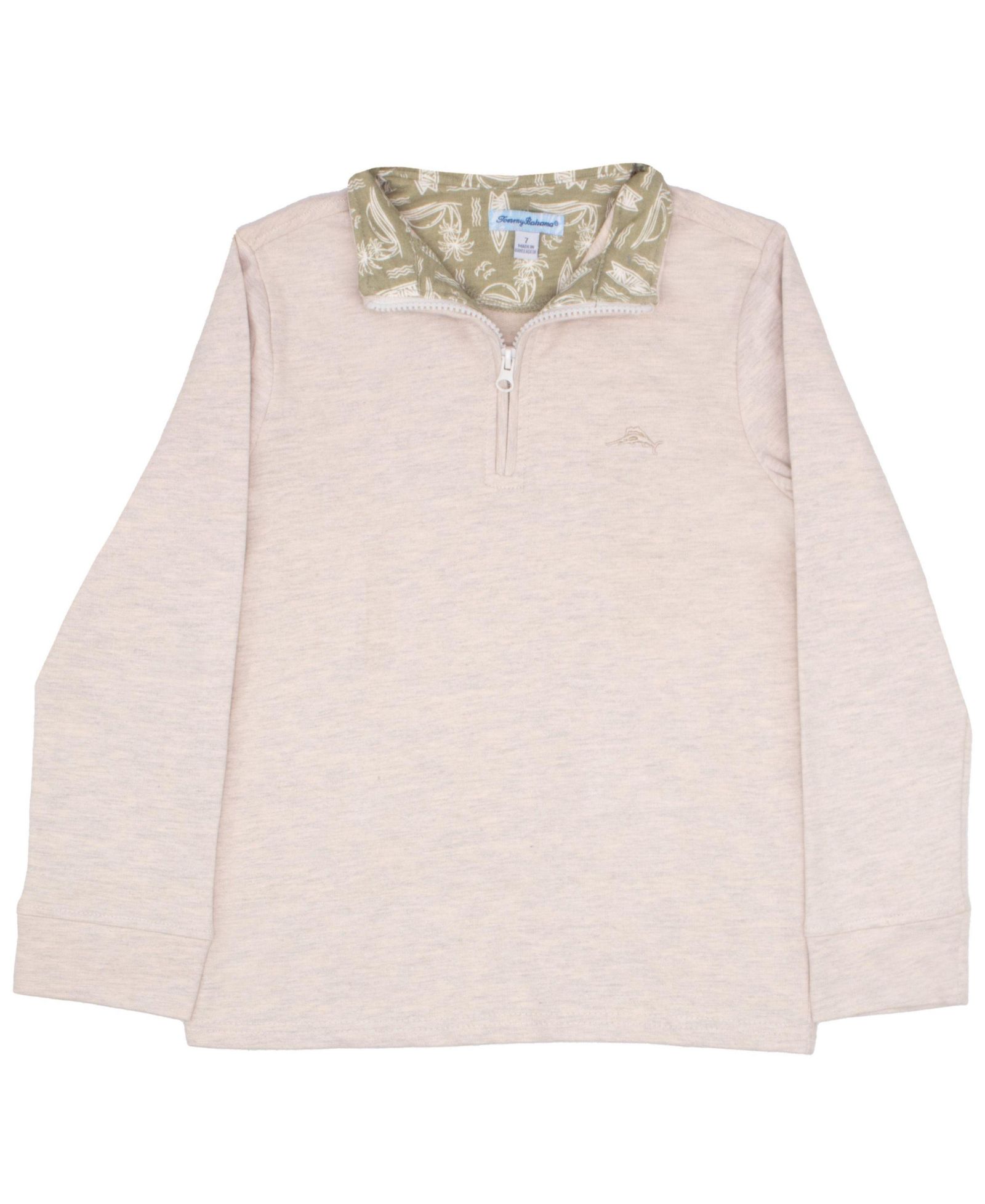Tommy Bahama Детская трикотажная рубашка с длинным рукавом и молнией в четверть длины