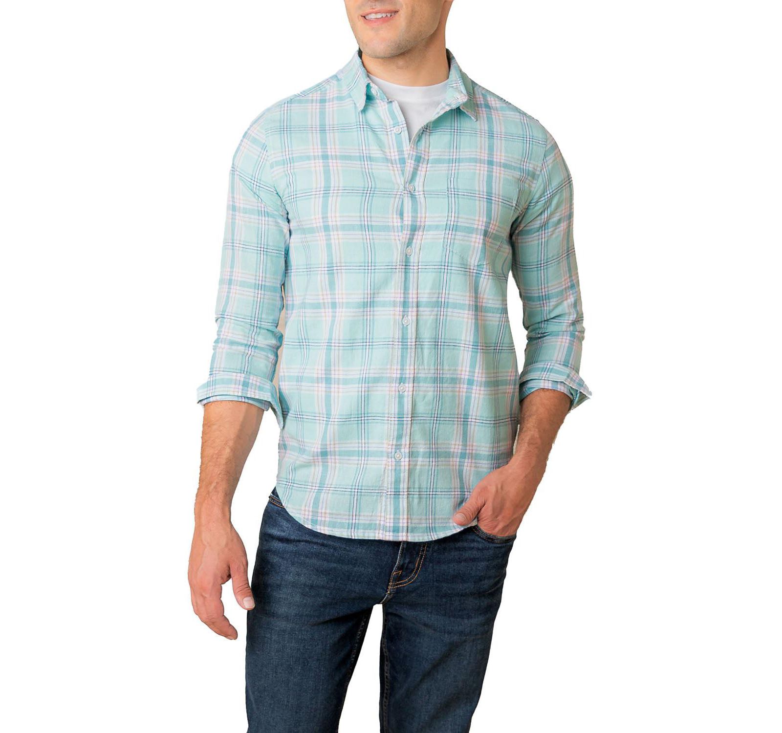 Мужская рубашка Hope & Henry Linen Long Sleeve Button Down