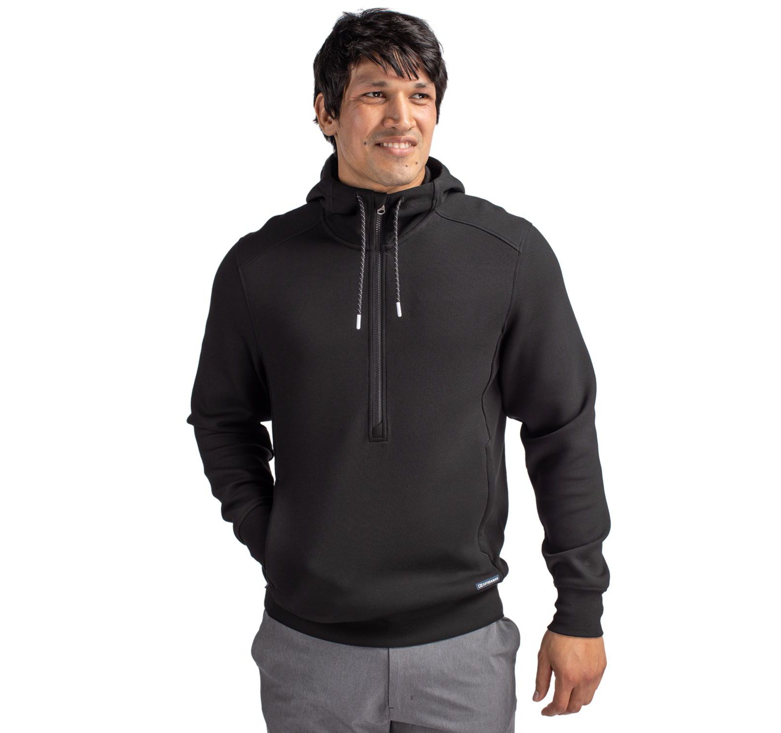 Cutter & Buck Men's Roam Half Zip Long Sleeve Hooded Pullover