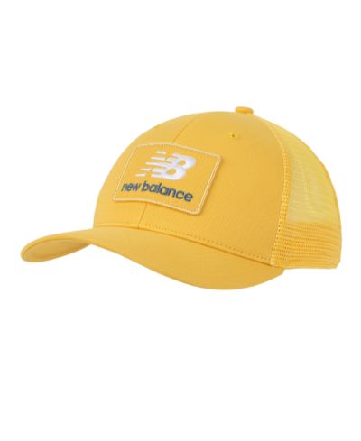 New Balance Men's Stacked Patch Logo Clementine Trucker Hat