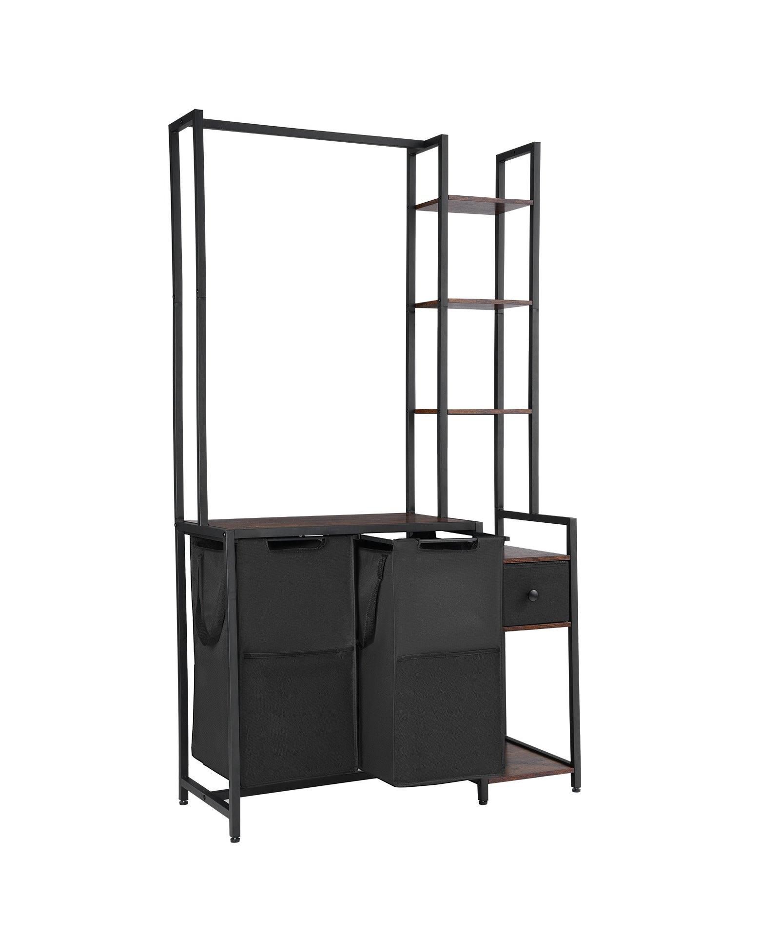 Slickblue Laundry Hamper with 3 Tiers, 2 Bags, and Storage Rack