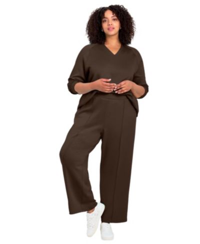 AVENUE Women's Seamed Wide Leg Pant