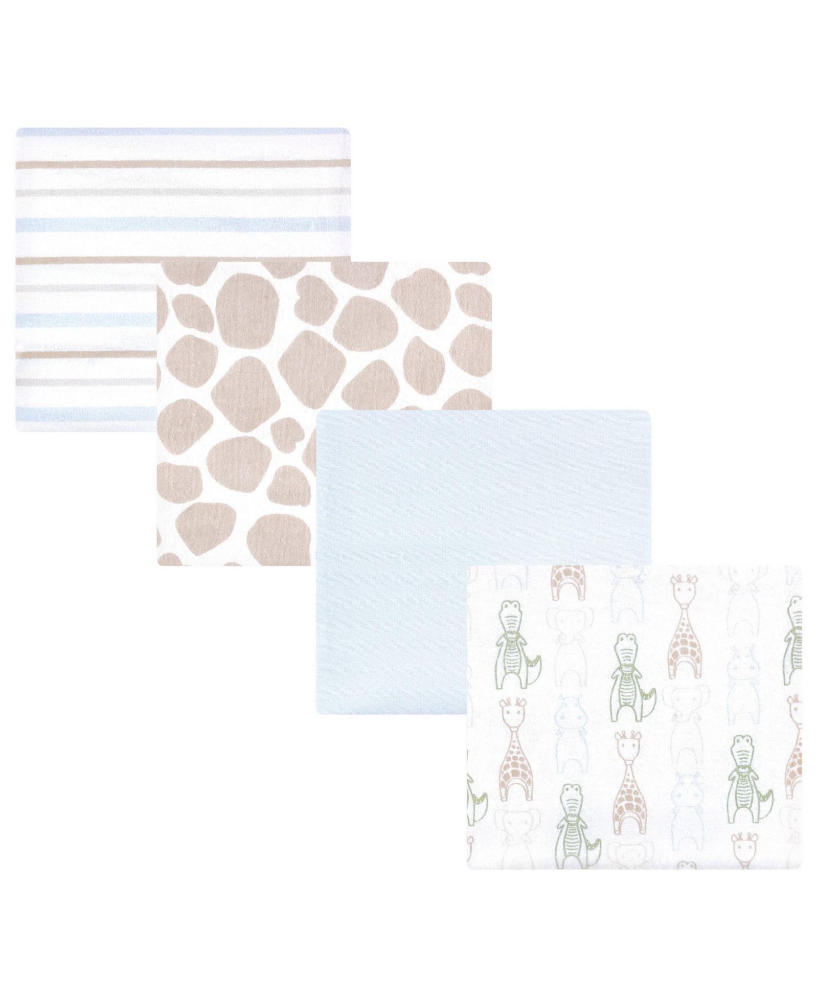 Hudson Baby Cotton Flannel Receiving Blankets 4-Pack
