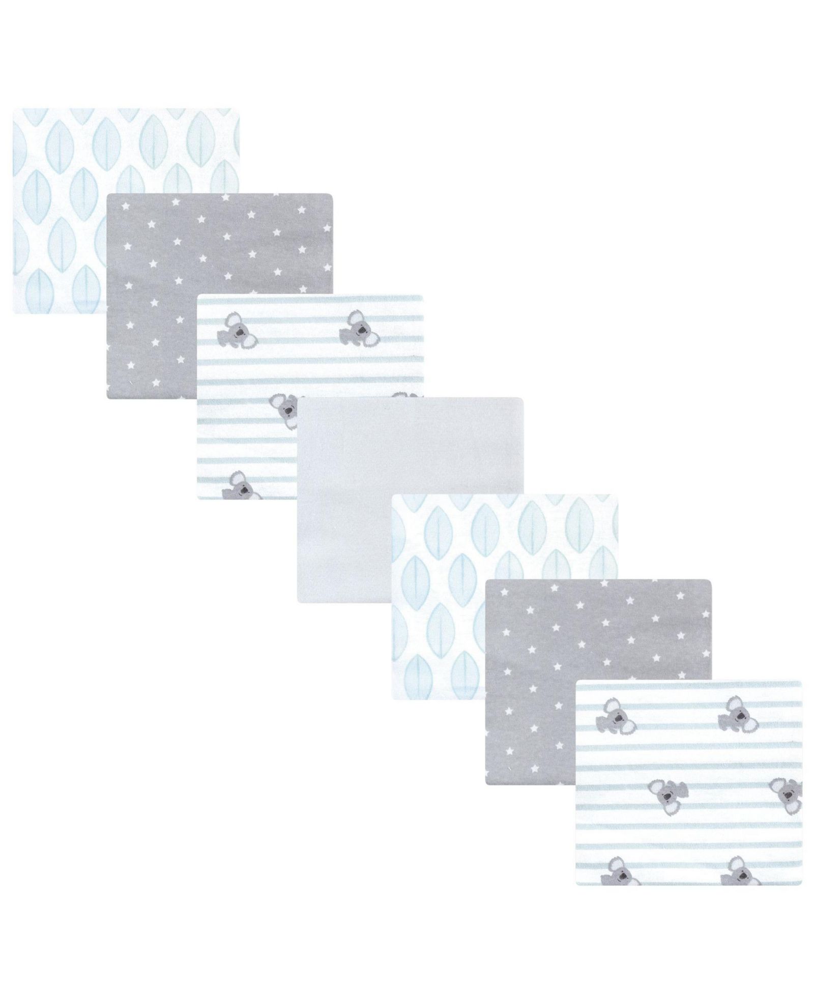 Hudson Baby Cotton Flannel Receiving Blankets 7-Pack Bundle, Koala Stripe , One Size