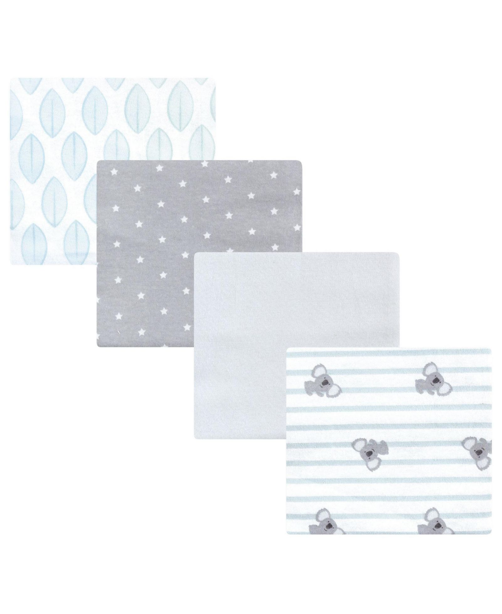 Hudson Baby фланелевые пеленки из хлопка, Koala Stripe, One Size, 4-Pack