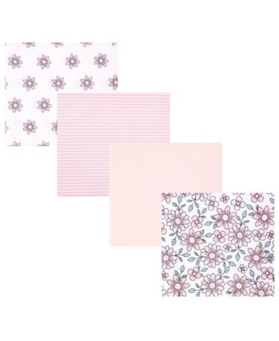 Детские фланелевые пеленки Hudson Baby Cotton, 4 шт., цветочный принт