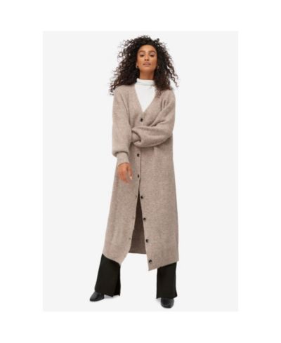 ellos Plus Size Women's Button Front Duster Cardigan