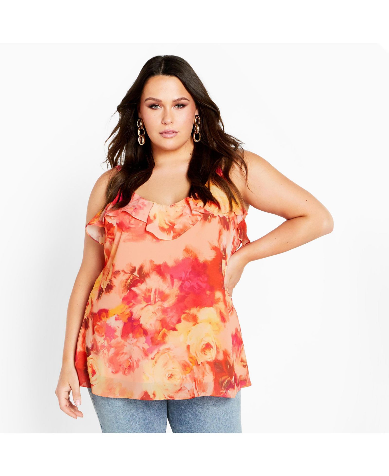 Женский топ CITY CHIC Plus Size с принтом Peta