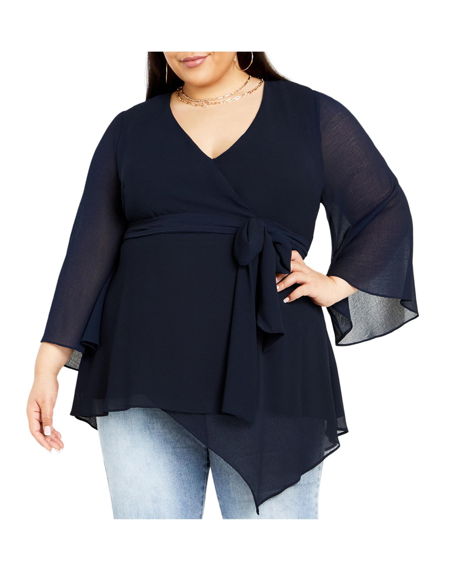 CITY CHIC Plus Size Топ Arya Wrap Tie Waist