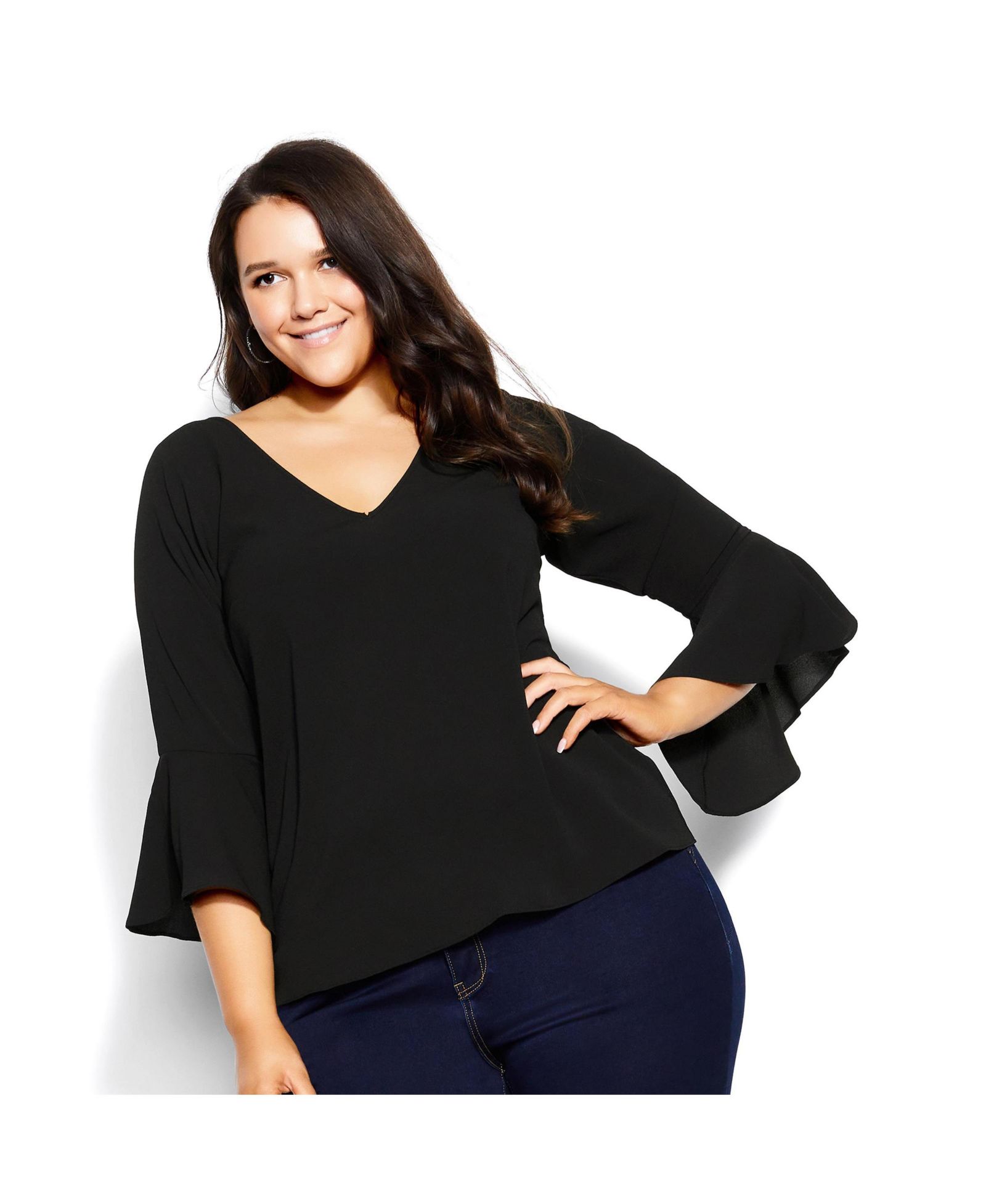 Топ CITY CHIC Plus Size Bell Sleeve Top