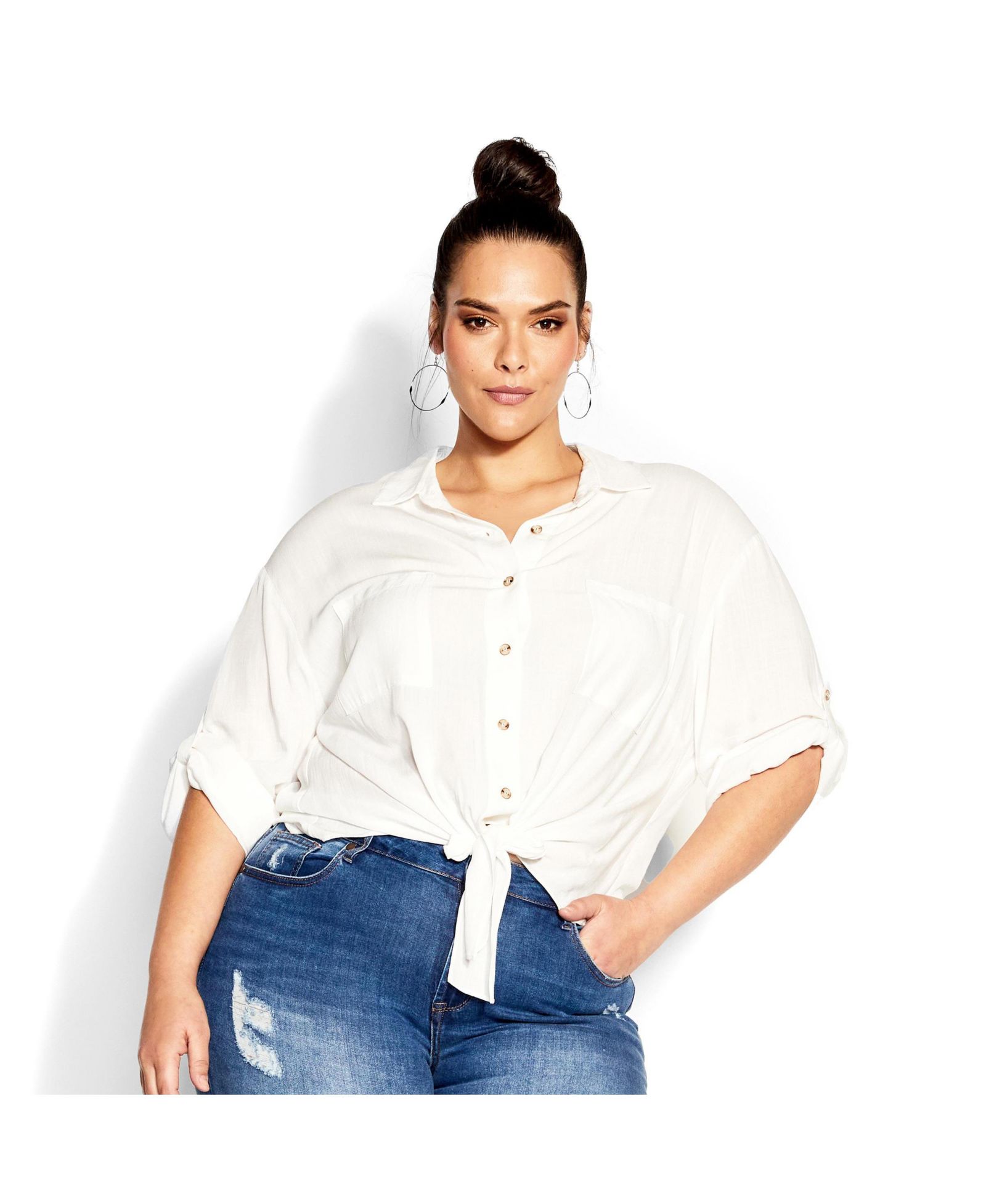 Топ CITY CHIC Plus Size с тропическим принтом