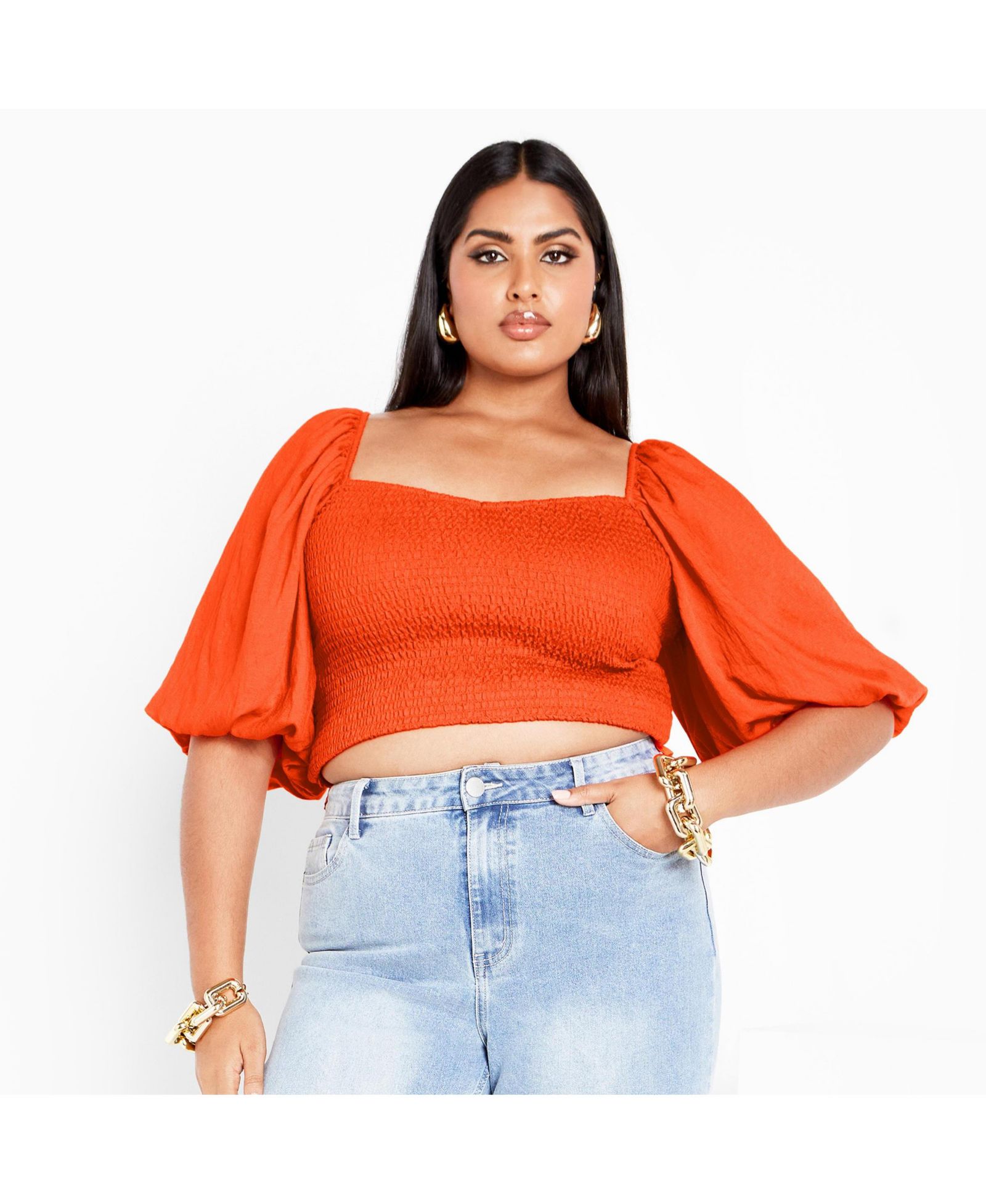 Топ CITY CHIC Plus Size с принтом Poppie