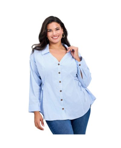 AVENUE Женская рубашка Ray Stripe Poplin с завязками