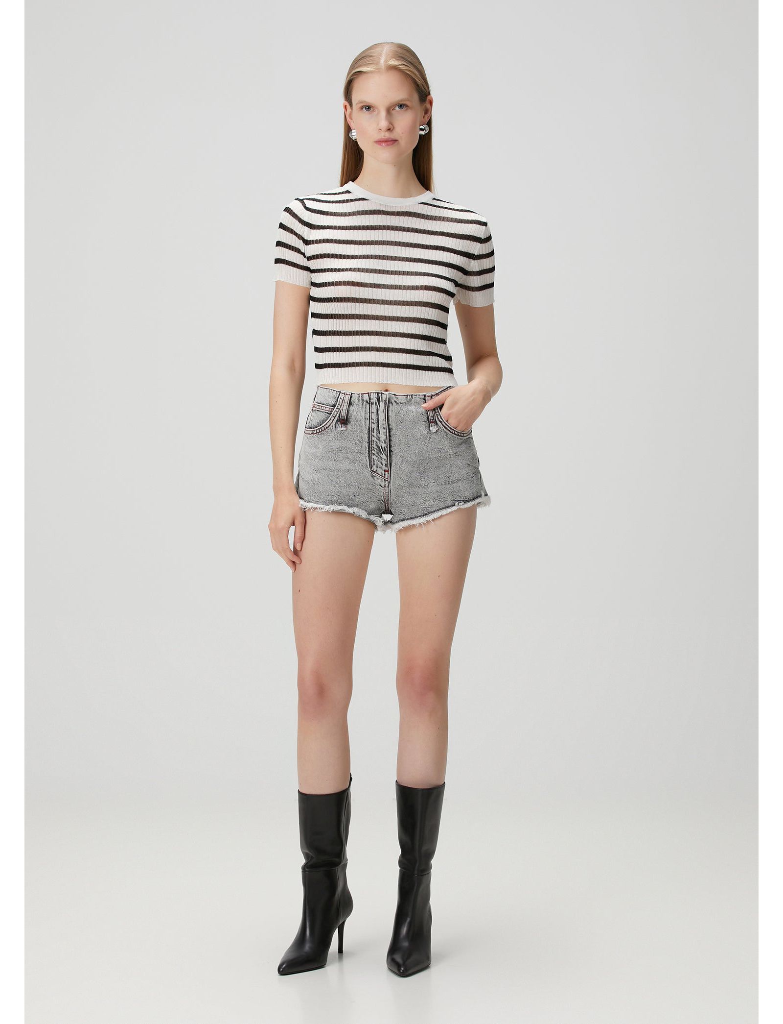 Женские мини-шорты PCFG Cotton Faded Gray