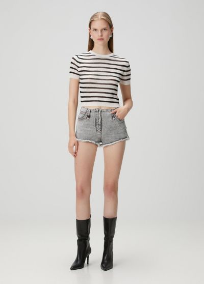 PCFG Women's Cotton Faded Super Mini Short- Gray