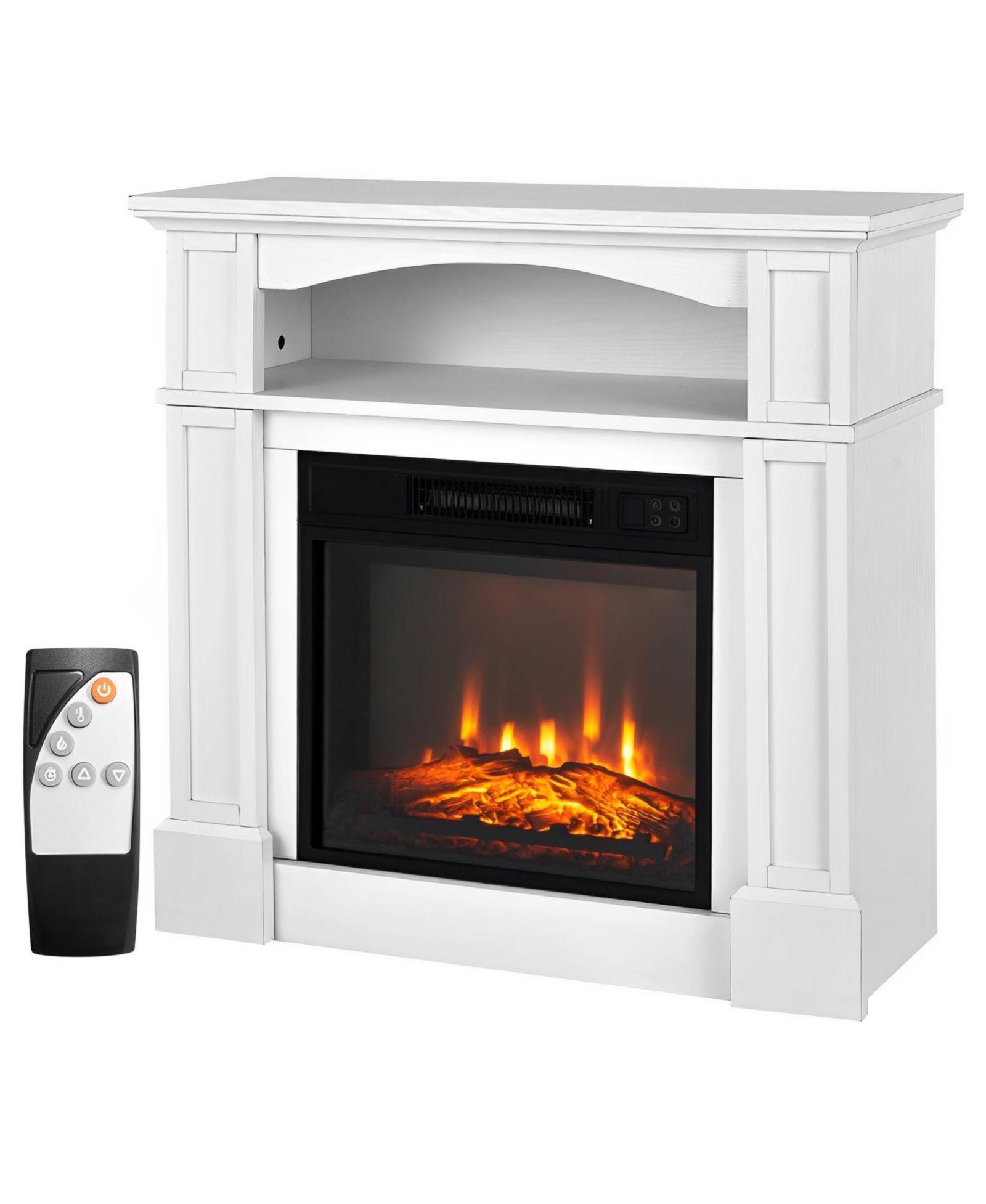 Sugift  18-Inch Size, 1400W Electric Power, Built-in Shelf  TV Stand Fireplace