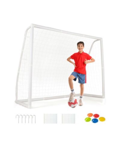SUGIFT Outdoor Recreation & Sports Gear 8' x 6' Soccer Goal with Ground Stakes and Soccer Cones