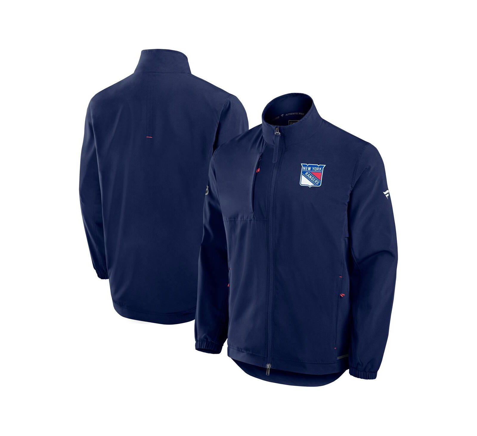 Мужская куртка Fanatics Navy New York Rangers Authentic Pro Rink Full-Zip Coaches