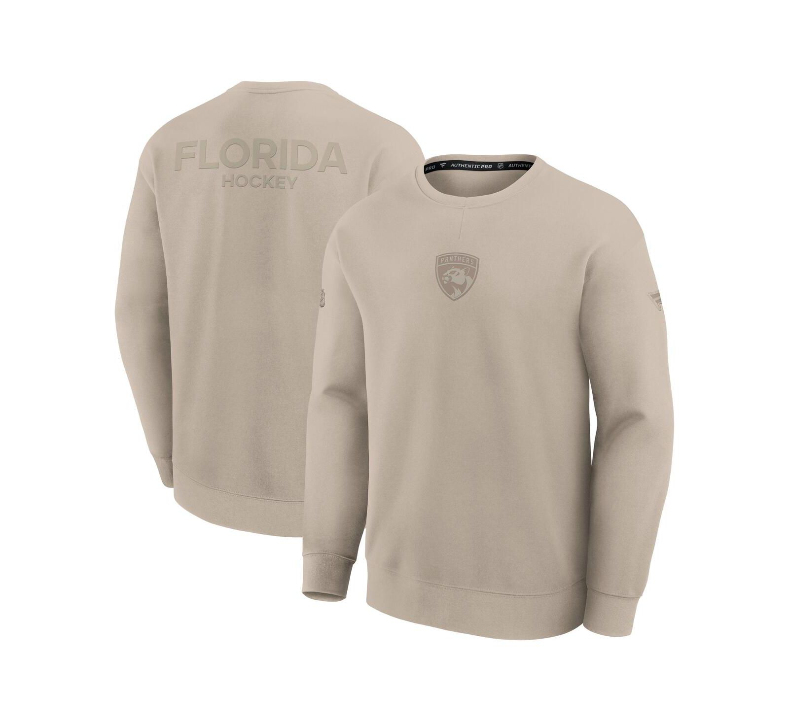 Мужской свитшот Fanatics Tan Florida Panthers Authentic Pro Road Tri-Blend