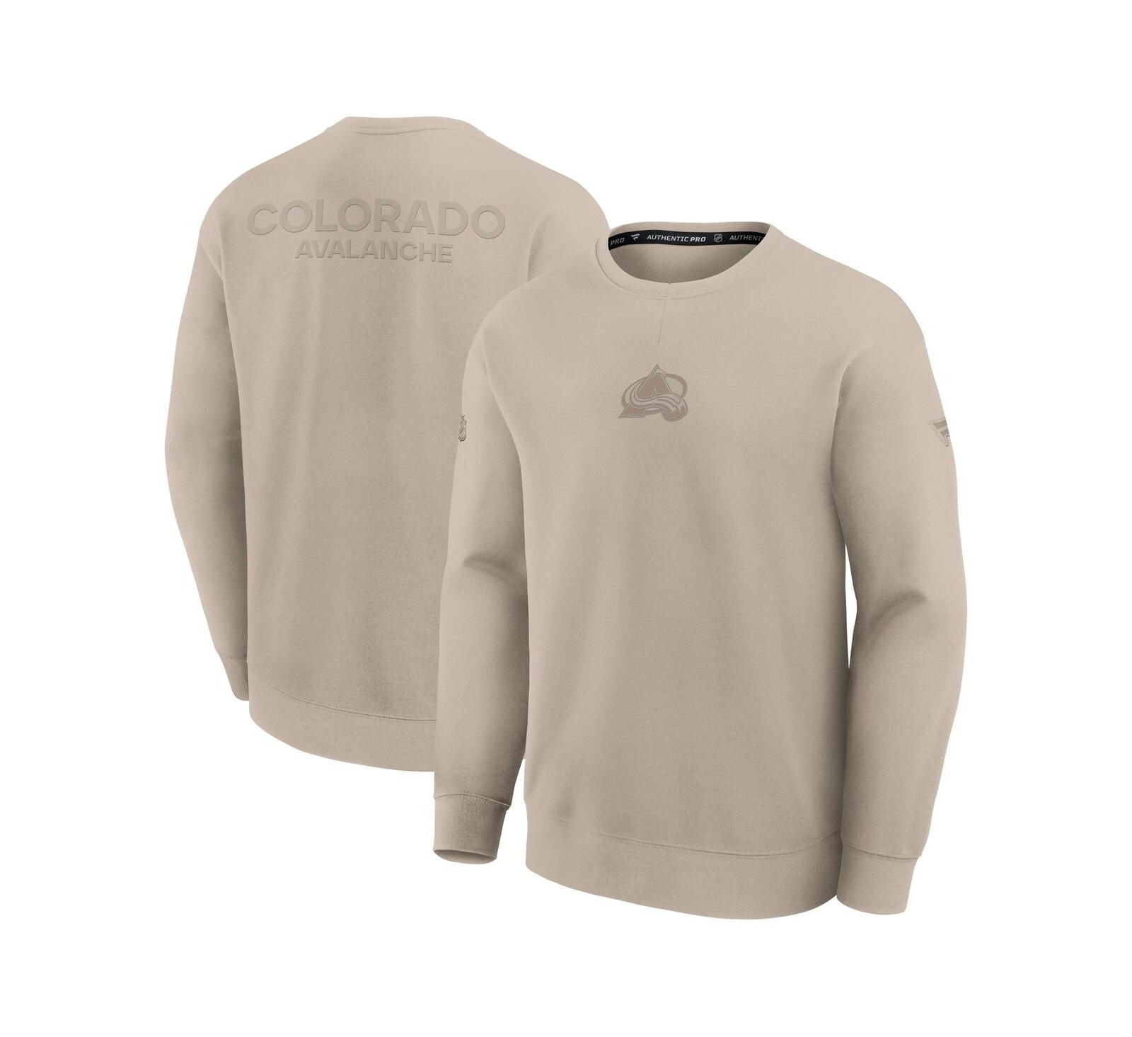 Мужская толстовка Fanatics Tan Colorado Avalanche Authentic Pro Road Tri-Blend