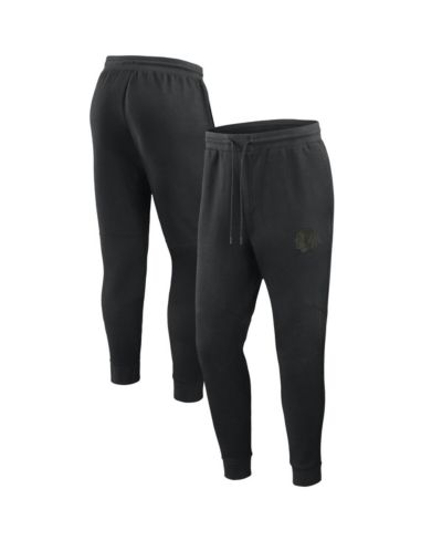 Fanatics Men's Black Chicago Blackhawks Authentic Pro Road Tri-Blend Joggers