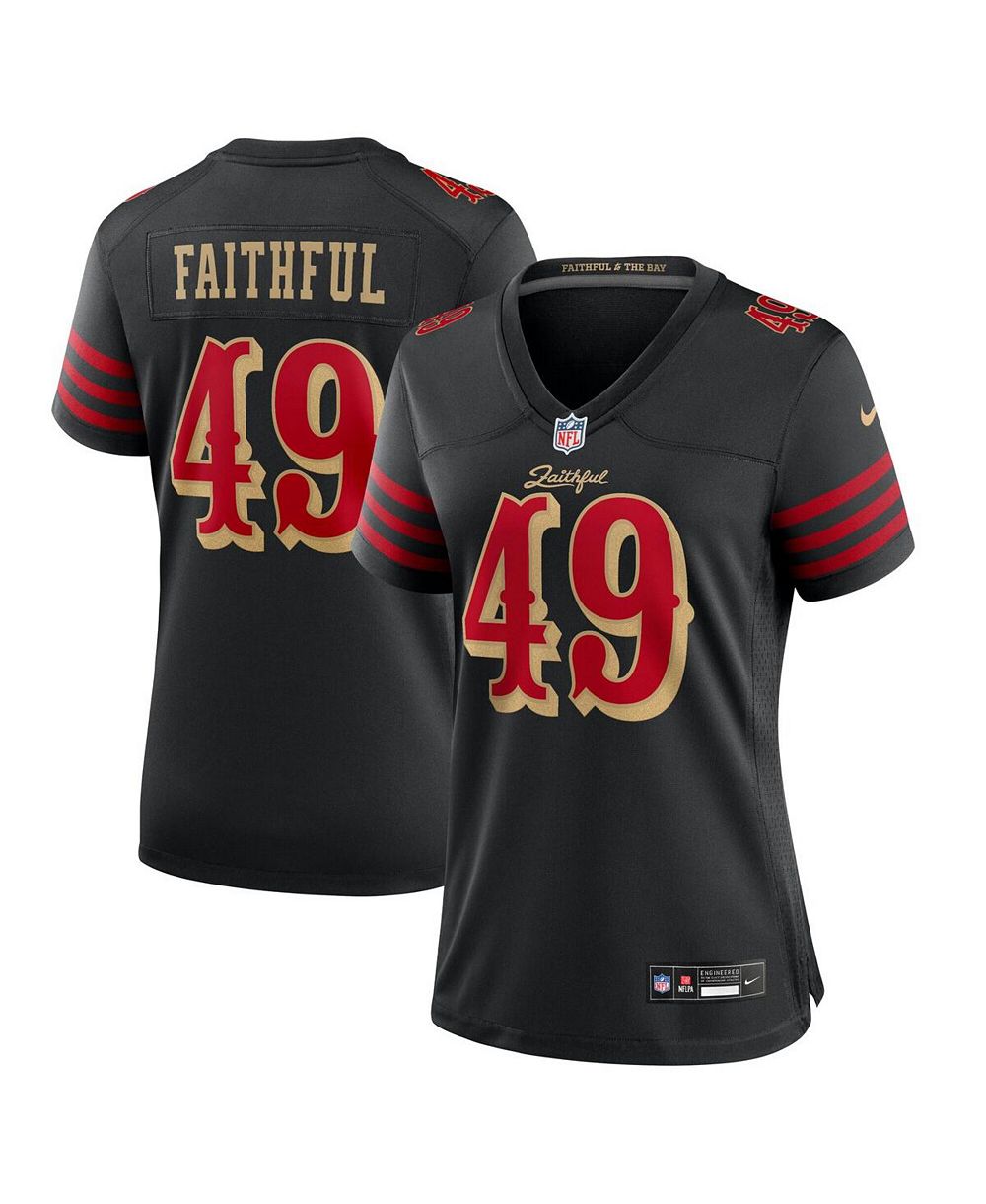 Женская игровая джерси Nike The Faithful Black San Francisco 49ers 2025 Rivalries Collection